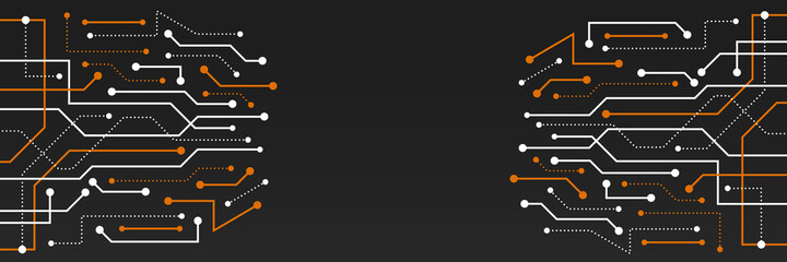 Template for hi-tech banner or presentation. Abstract modern digital data. Vector futuristic circuit board. Computer, internet connection.