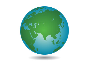 宙に浮かぶ青い地球　floating globe earth