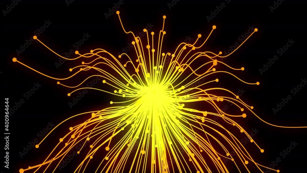 Poster abstract flare stream motion.firework explode with black background.future dot and lines motion grap