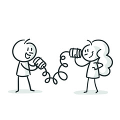  stick figures: cans phone, talk, talking, telephone, mobile phone (no. 23)