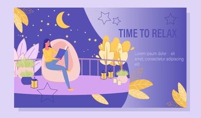 Relax with Favorite Book at Home Motivation Poster