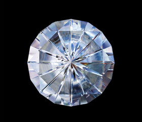 Multicolored transparent crystal on dark background. 3D illustration