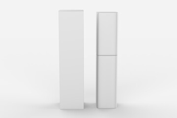 Lip Gloss Mockup  with cardboard packaging box isolated on white background. Copy space for creative design and logo. Luxurious beauty product for lip skin care.