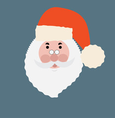 cute santa claus  face on isolated background.

