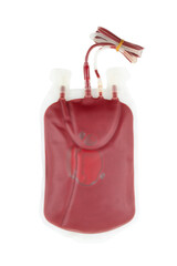 A bag of fresh human pack red cells.