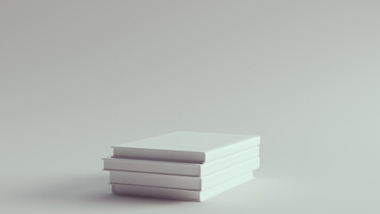 White Books 3d illustration render