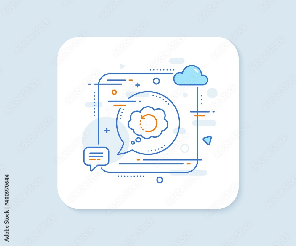 Poster recovery info line icon. abstract square vector button. backup data sign. restore information symbol