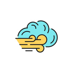 Windy weather color line icon. Editable stroke.