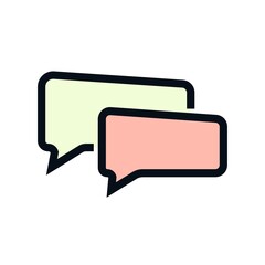 Message Icon, Chat Bubble Editable stroke. Communication linear icon. The symbol can denote Dialogue, speak. Vector illustration Isolated