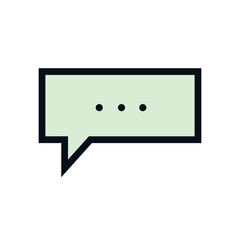 Message Icon, Chat Bubble Editable stroke. Communication linear icon. The symbol can denote Dialogue, speak. Vector illustration Isolated