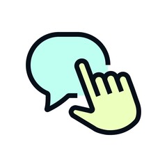 Message Icon, Chat Bubble Editable stroke. Communication linear icon. The symbol can denote Dialogue, speak. Vector illustration Isolated