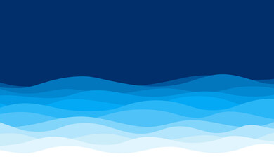 Blue wave curve smooth flowing background vector illustration.