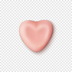 Realistic abstract pink candy heart icon template.