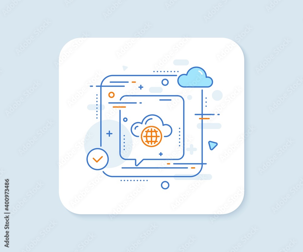 Poster cloud computing line icon. abstract vector button. internet data storage sign. file hosting technolo