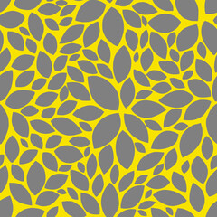 Vector seamless pattern of leaves. Illuminating and ultimate grey colours . Vector illustration
