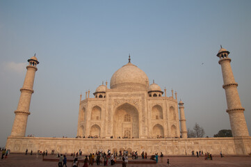 Fototapeta na wymiar The Taj Mahal main building. Agra. Uttar Pradesh. India.