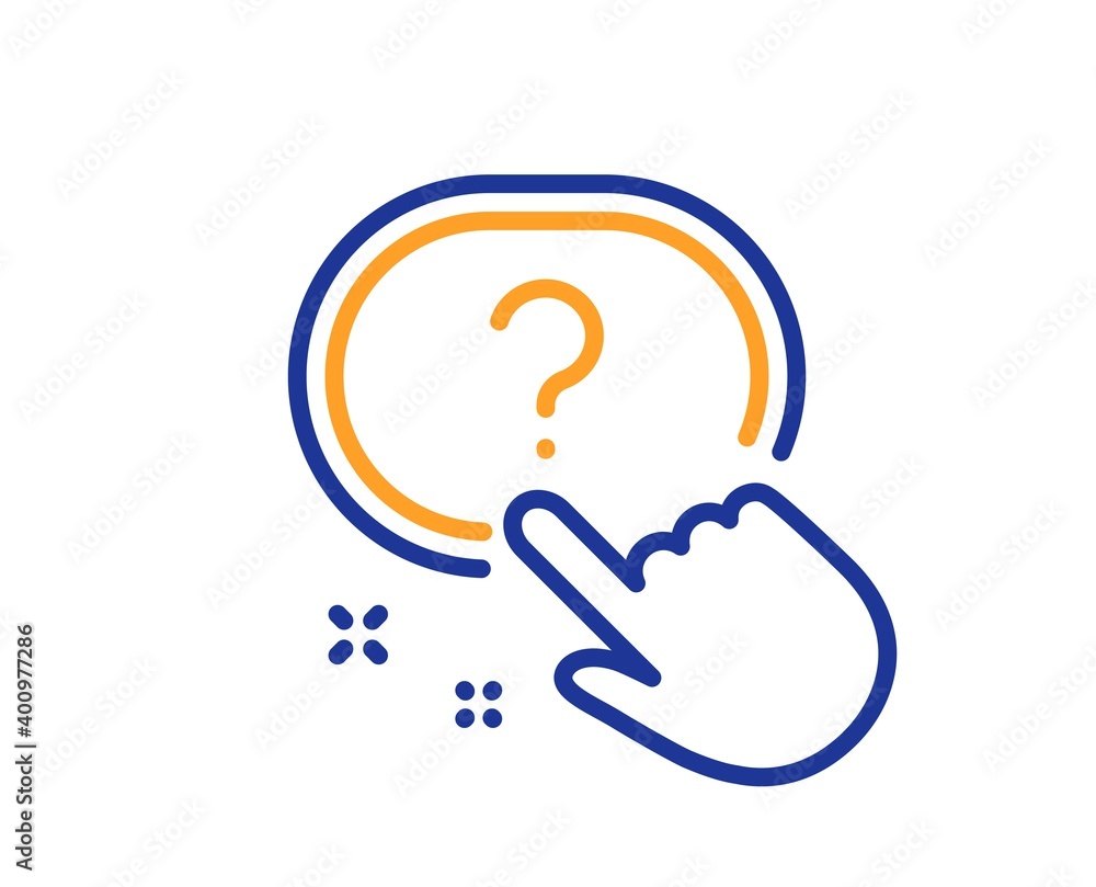 Poster question button line icon. ask help sign. faq questionnaire symbol. quality design element. line sty