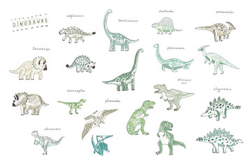 Dinosaurs hand drawn vector illustrations set © GooseFrol