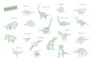 Dinosaurs hand drawn vector illustrations set © GooseFrol