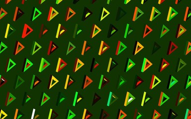 Dark Green, Yellow vector texture with triangular style.