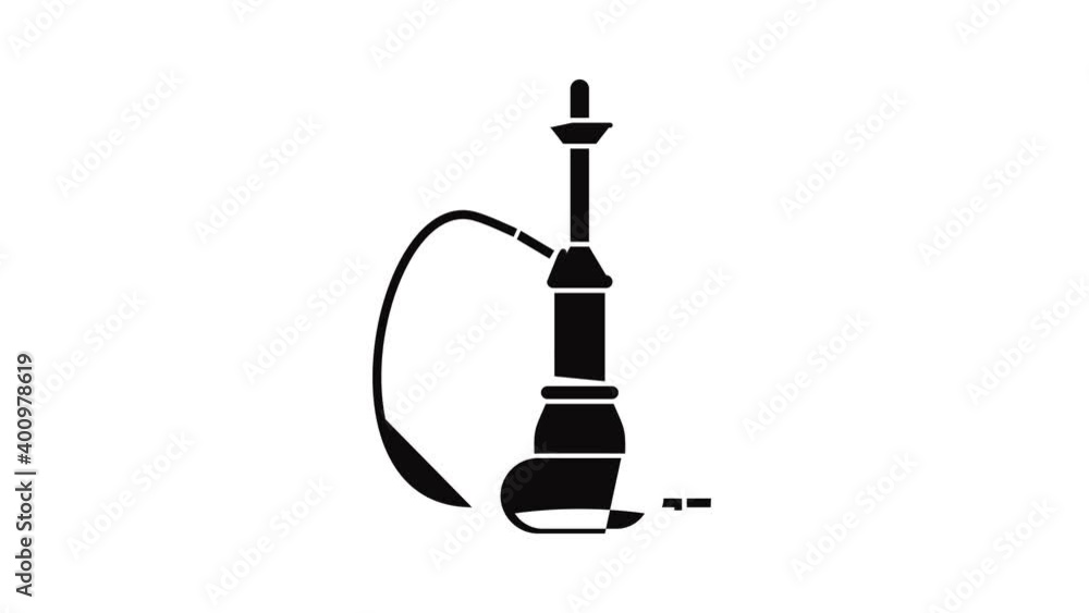 Poster Hookah icon animation of best object isolated on white background for any design