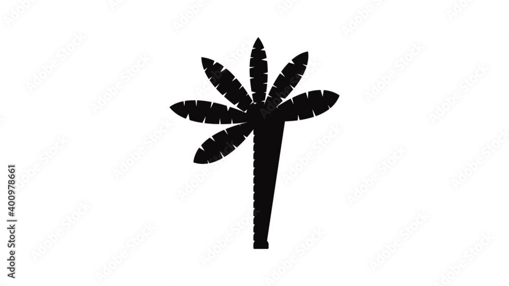Poster palm tree icon animation of best object isolated on white background for any design