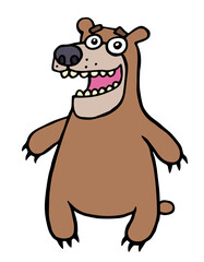 Cartoon friendly bear. Vector illustration.