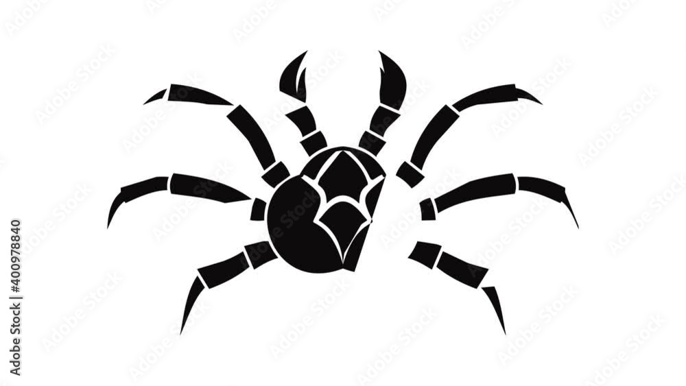 Poster crab icon animation of best object isolated on white background for any design