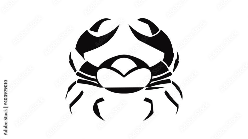 Poster big crab icon animation of best object isolated on white background for any design