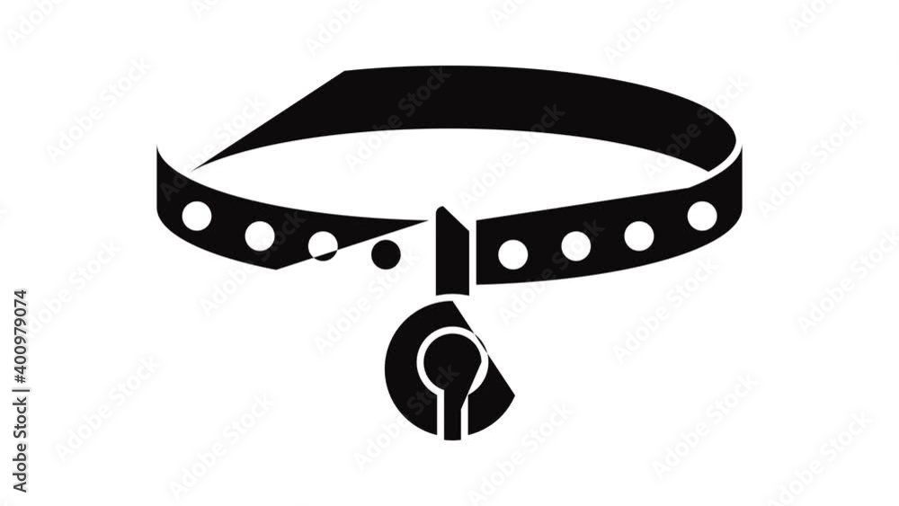 Poster cat collar icon animation of best object isolated on white background for any design