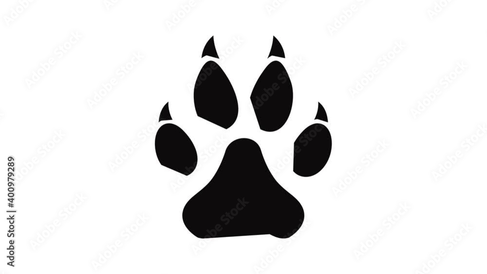Poster cat paw icon animation of best object isolated on white background for any design