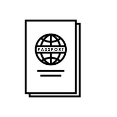 passport icon line style vector eps 10