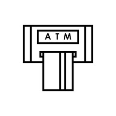 ATM card money icon line style vector eps 10