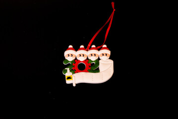 Christmas decoration, puppets with medical mask
