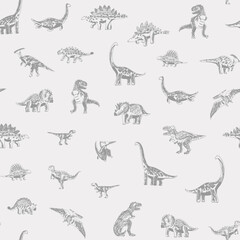 Dinosaurs hand drawn vector seamless pattern © GooseFrol