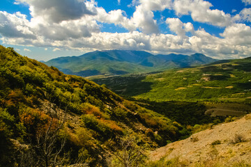 Fototapeta premium Summer mountain landscape. Heaven, earth leave freedom and happiness.