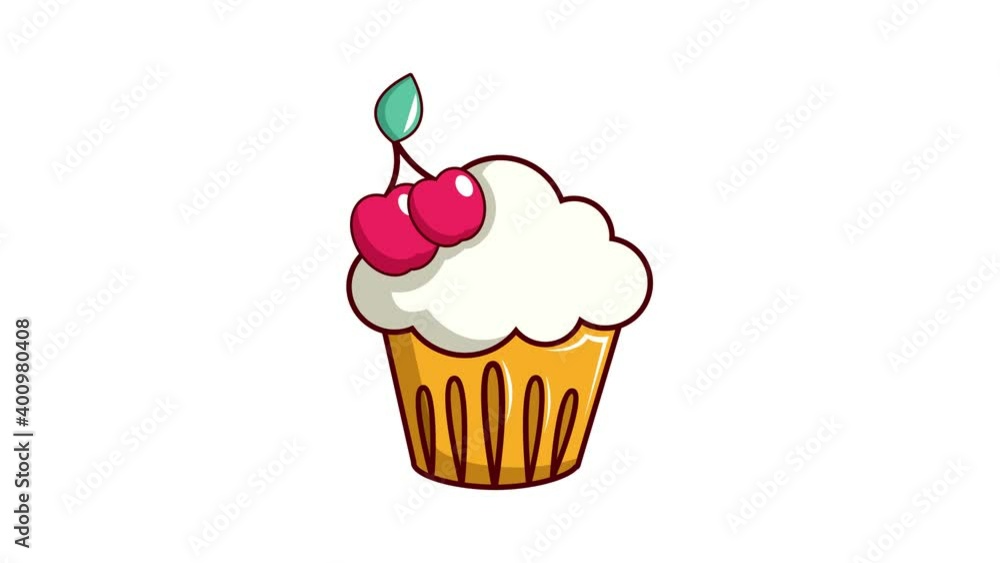 Aufkleber sweets candy cakes icon animation. motion set of best icons and then each objects is shown separatel