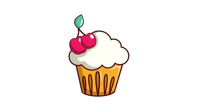Sweets candy cakes icon animation. Motion set of best icons and then each objects is shown separately