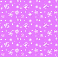 seamless pattern of snowfall on pink