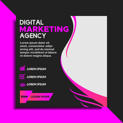 square banner or social media post template themed business