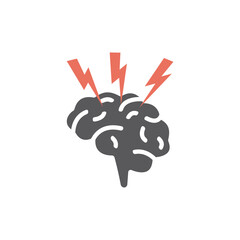 Brain damage icon. Vector sign for web graphics.