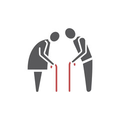 Elder People flat icon. Vector sign for web graphic.