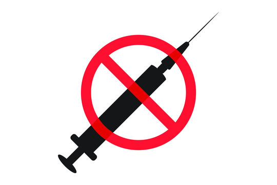 No To Coronavirus Vaccine Syringe Vector Illustration