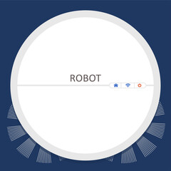 Robot vacuum cleaner. Clean floor. Cleaning of dirt, dust. Vector illustration