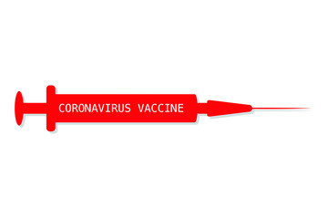 Coronavirus vaccine syringe vector illustration