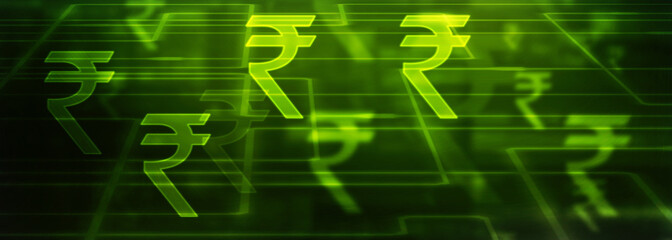 Rupee currency . 2D rendering illustration