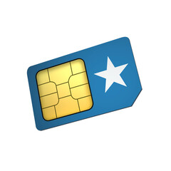 SIM Card with Flag of Somalia A concept of Somalia Mobile Operator