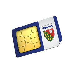SIM Card with Flag of Northwest Territories A concept of Northwest Territories Mobile Operator