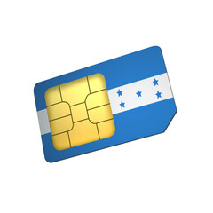 SIM Card with Flag of Honduras A concept of Honduras Mobile Operator