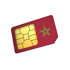 SIM Card with Flag of Morocco A concept of Moroccan Mobile Operator
